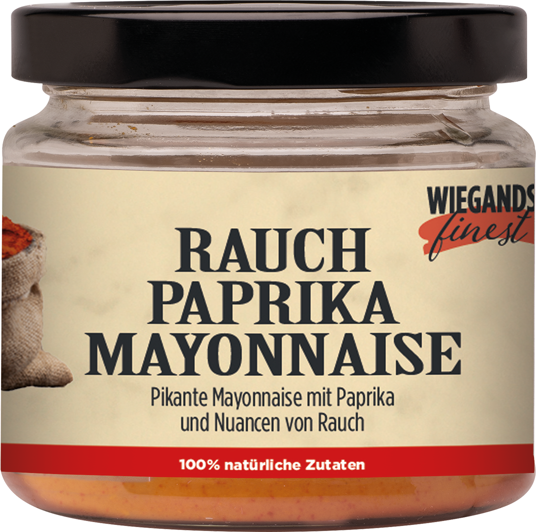 Wiegands Finest Rauch-Paprika Mayonnaise in der Probiergröße.