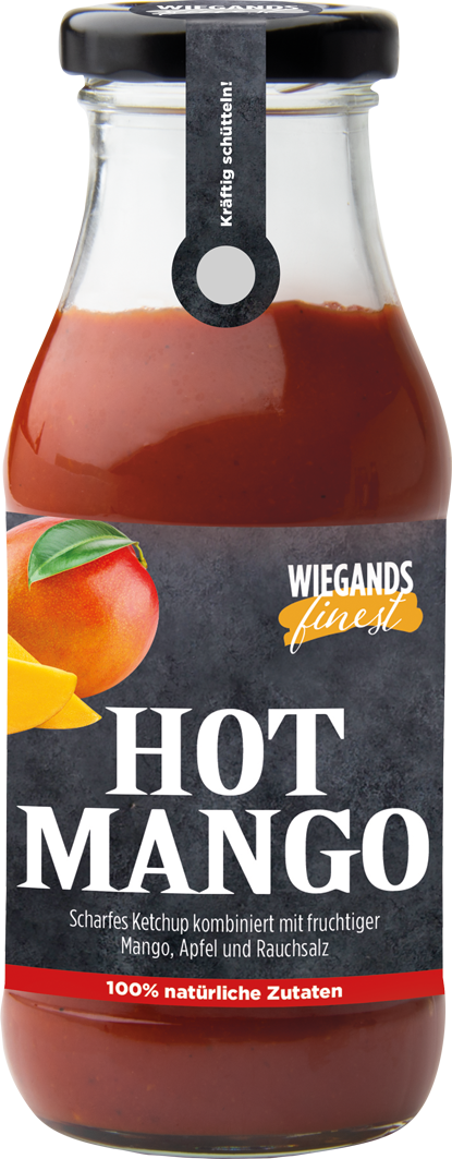 Wiegands Finest Hot Mango Würzsauce mit einer Füllmenge von 280g.